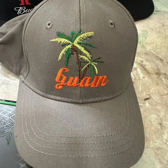 Lot of 8 Guam Hats Guam Seal Tao Tao Bud United 671 Coffee DNA Evo Hafa Ada